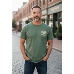 Rare Vtg Triumph Magic City Cycles Motorcycle Orlando Mens Green Large T-Shirt